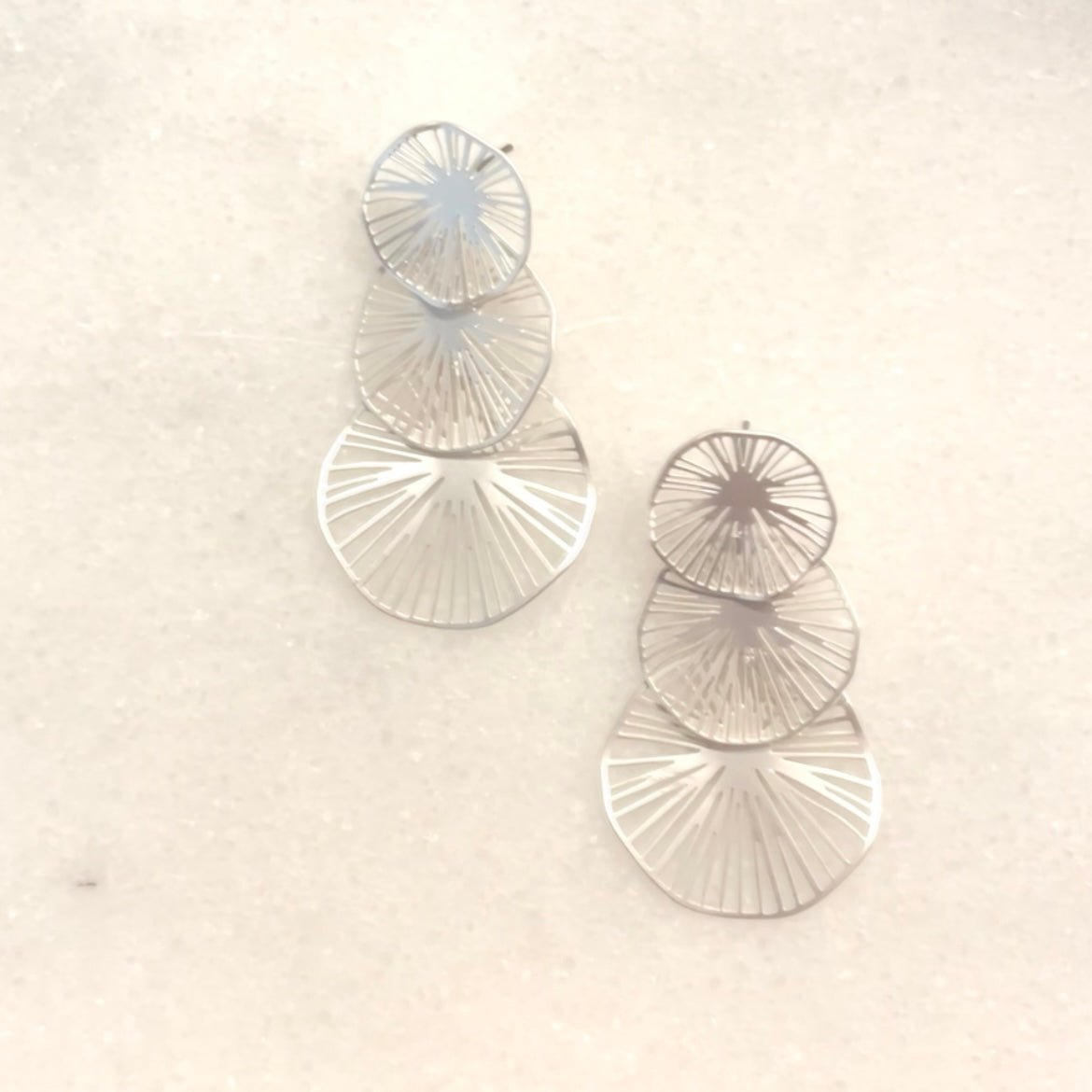 Rays Of Light Laser Cut Silver Earrings - Dainty Hooligan