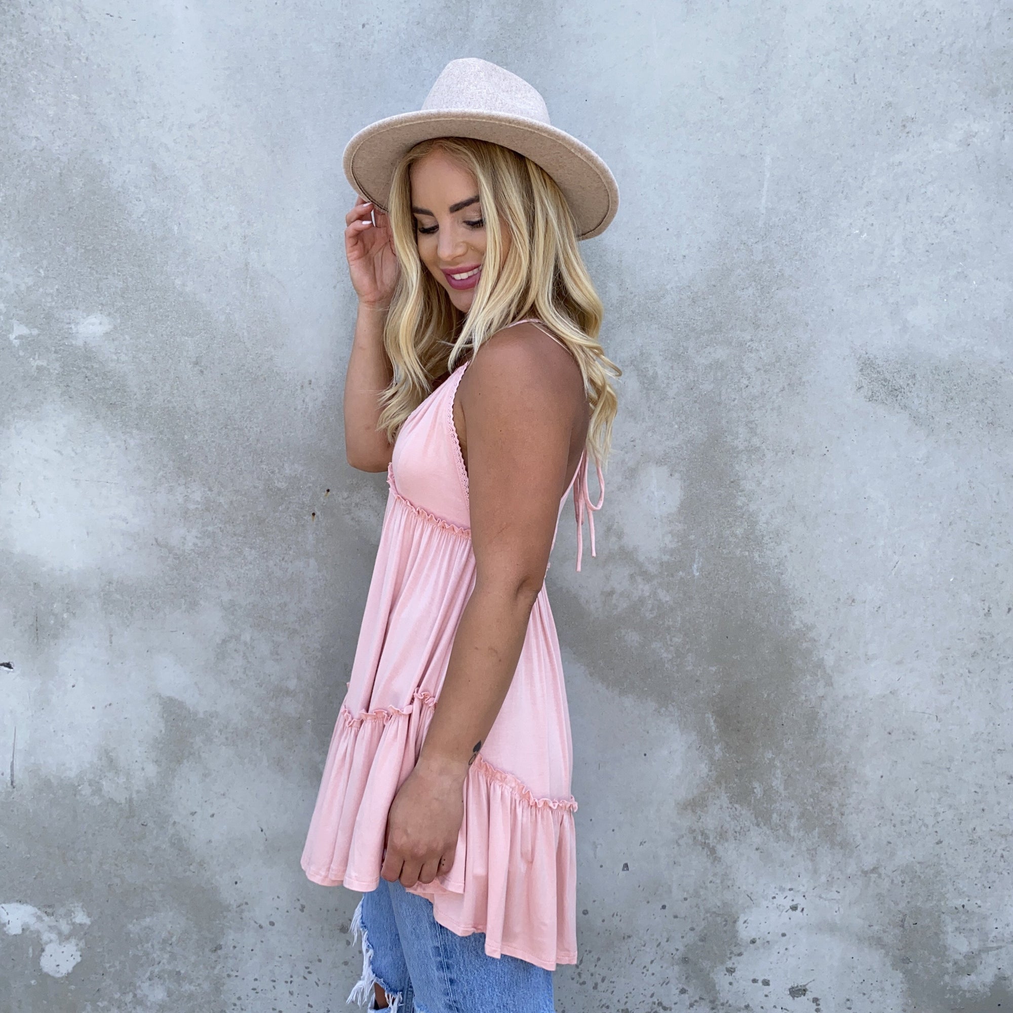 Summer Time Jersey Babydoll Tunic in Pink - Dainty Hooligan