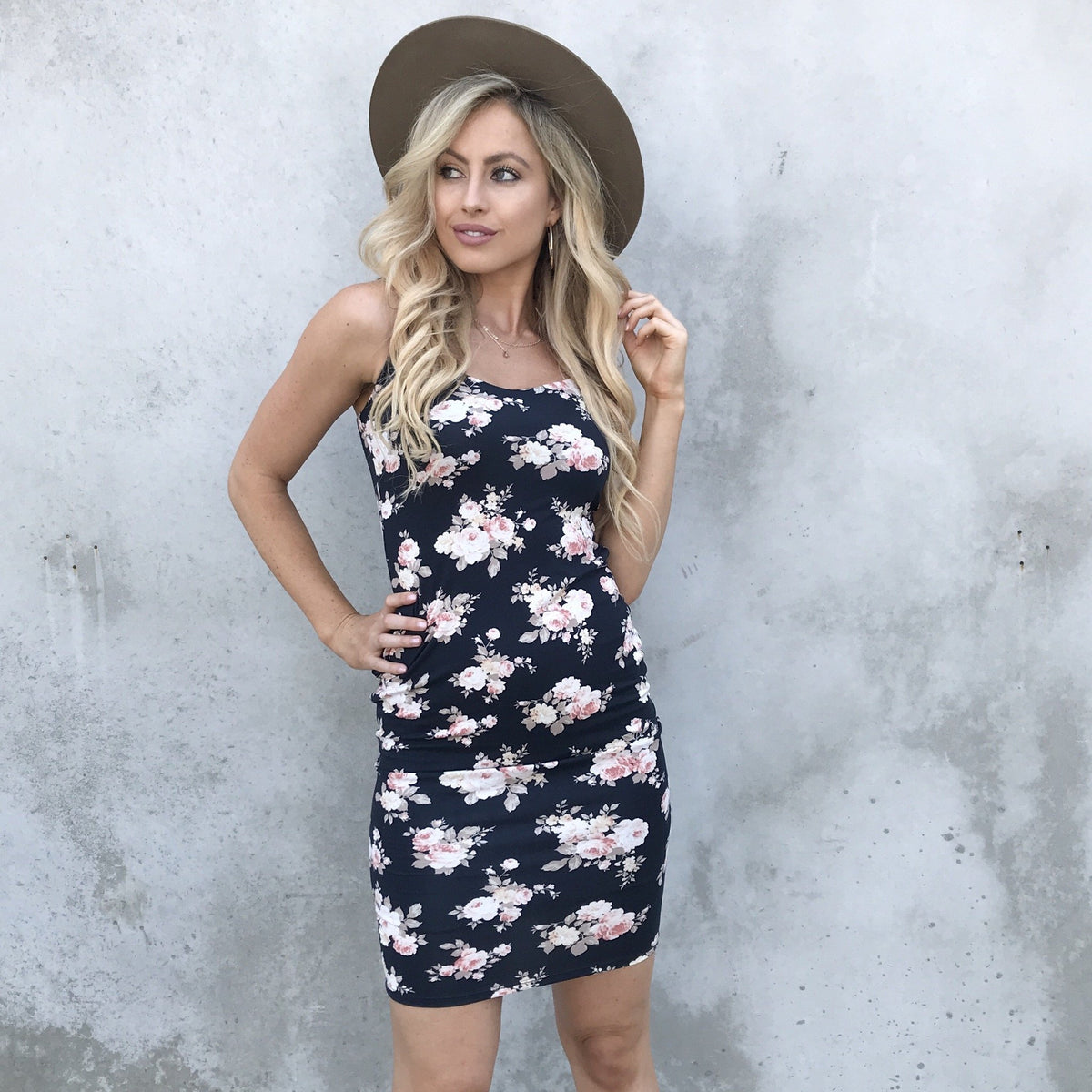 Key To My Heart Floral Bodycon Dress - Dainty Hooligan