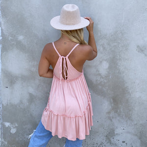 Summer Time Jersey Babydoll Tunic in Pink - Dainty Hooligan