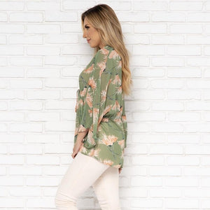 Vacay Sheer Floral Kimono In Sage - Dainty Hooligan