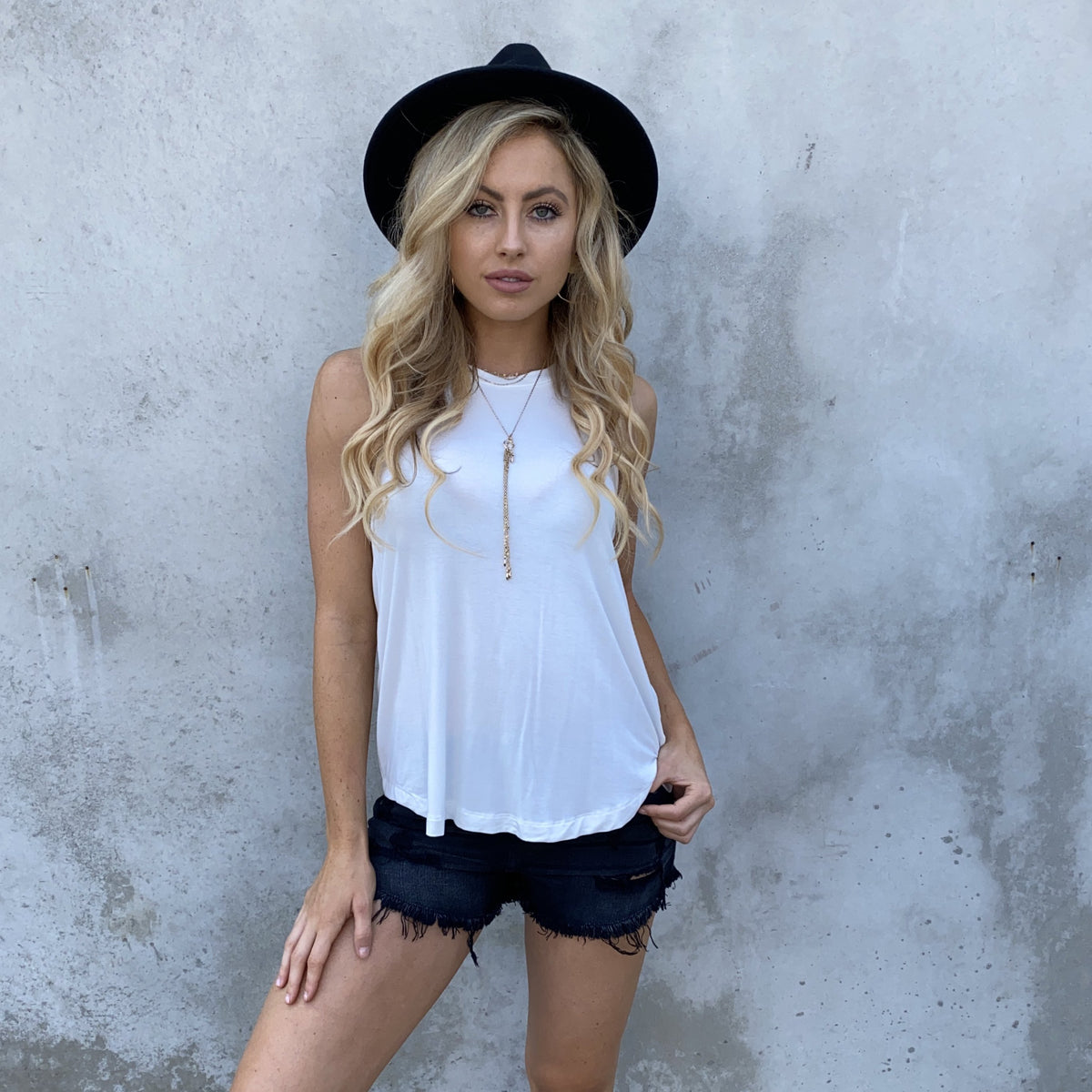 Nikki Basic Tank in Ivory - Dainty Hooligan