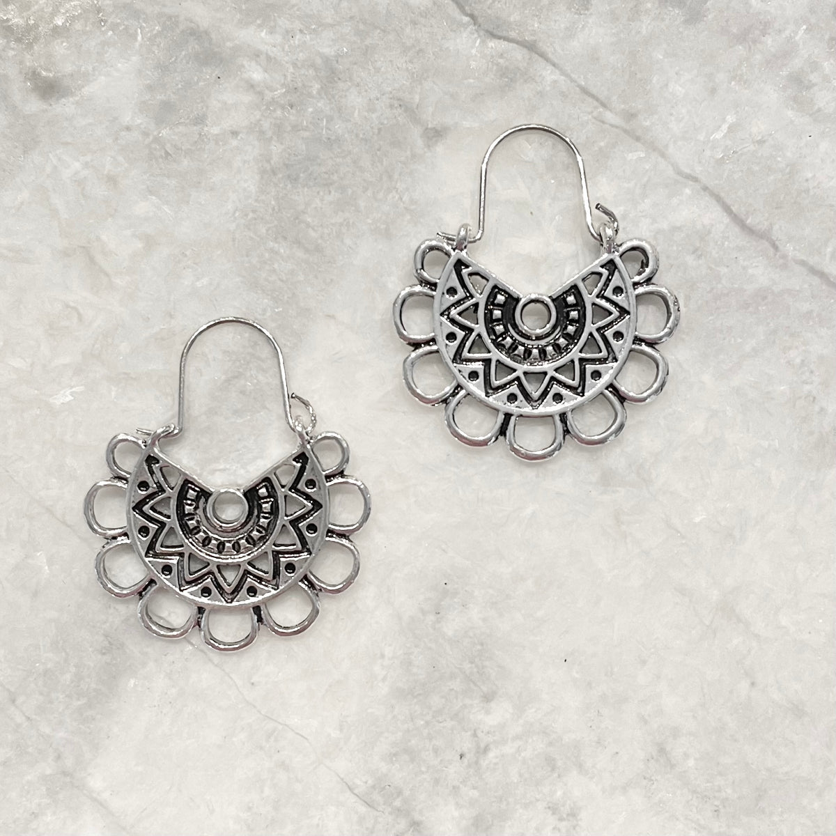 On The Horizon Laser Cut Silver Earrings - Dainty Hooligan