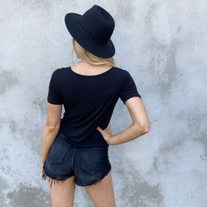 Camila Basic Tee in Black - Dainty Hooligan