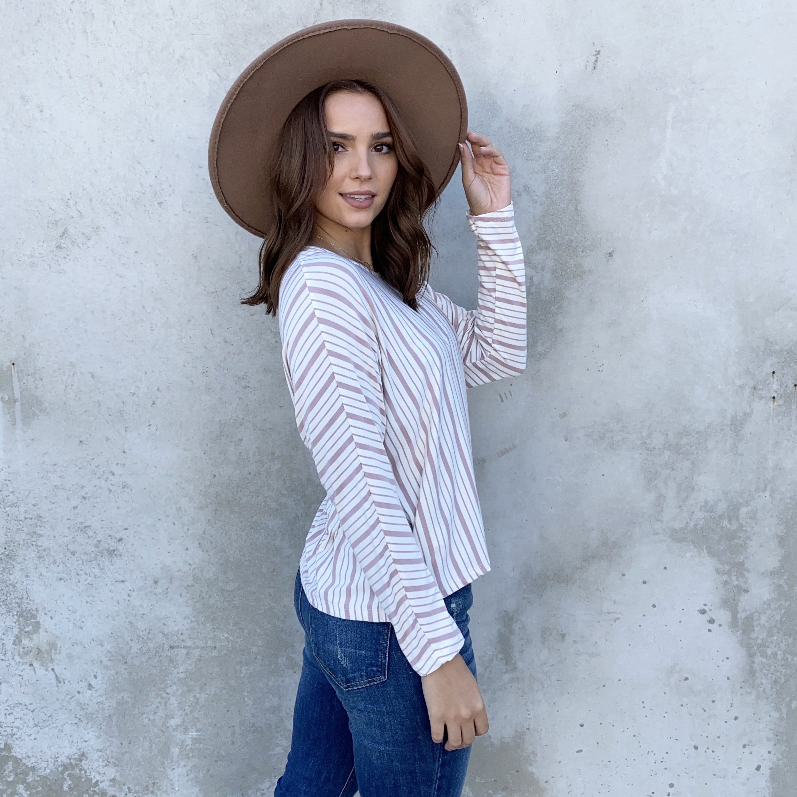 Elise Stripe Long Sleeve Jersey Top - Dainty Hooligan