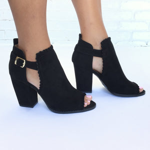 Rough Around The Edges Suede Black Booties - Dainty Hooligan