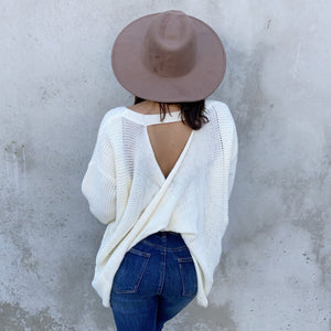 Give It A Twist Knit Sweater In Ivory - Dainty Hooligan