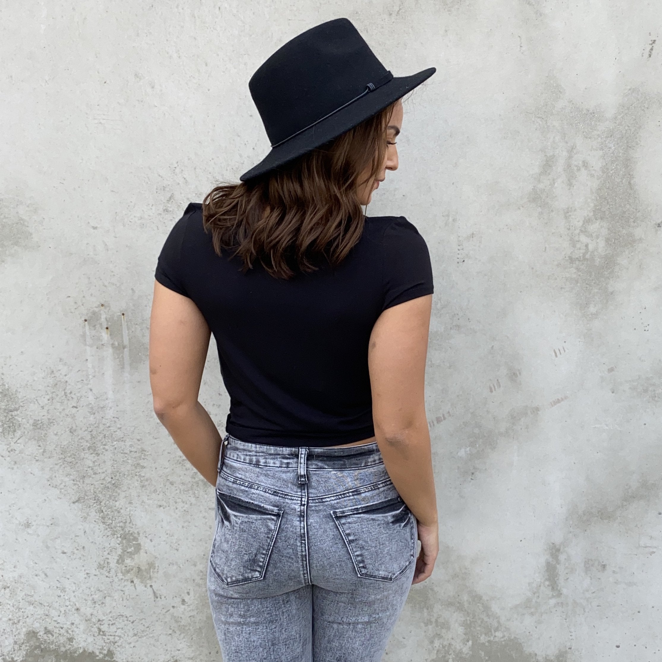 Twisted Jersey Black Top - Dainty Hooligan