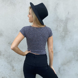 Heather Ribbed Crop Top - Dainty Hooligan