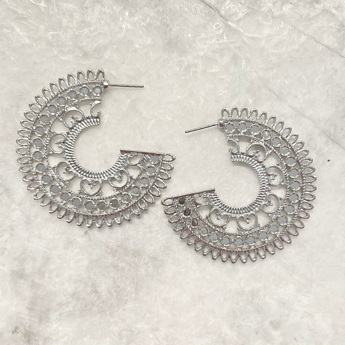 Good Vibrations Laser Cut Silver Earrings - Dainty Hooligan