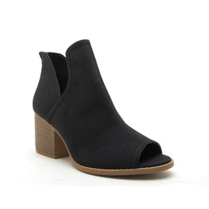 Emily Open Toe Booties in Black - Dainty Hooligan