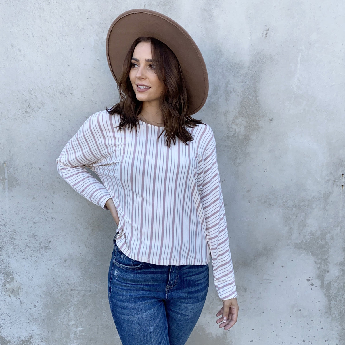 Elise Stripe Long Sleeve Jersey Top - Dainty Hooligan