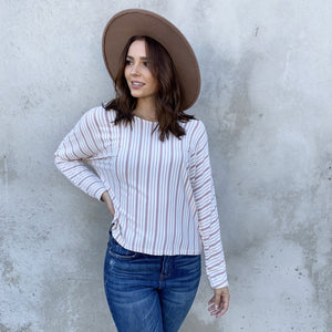 Elise Stripe Long Sleeve Jersey Top - Dainty Hooligan