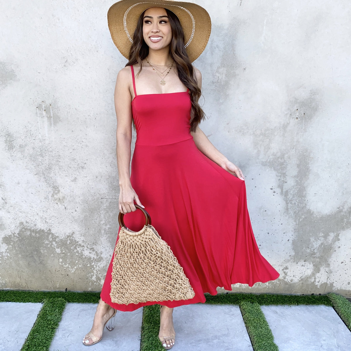 Let It Flow Maxi Dress 'Neon Coral Pink