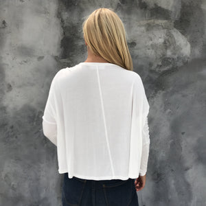 Nakita Basic Long Sleeve Top in White - Dainty Hooligan