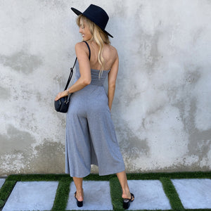 Lounge in Comfort Jersey Grey Jumpsuit - Dainty Hooligan