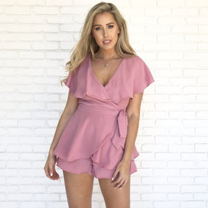 Take Me To Brunch Romper in Dusty Rose - Dainty Hooligan