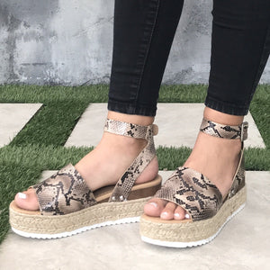 Bandi Snakeskin Platform Sandals - Dainty Hooligan