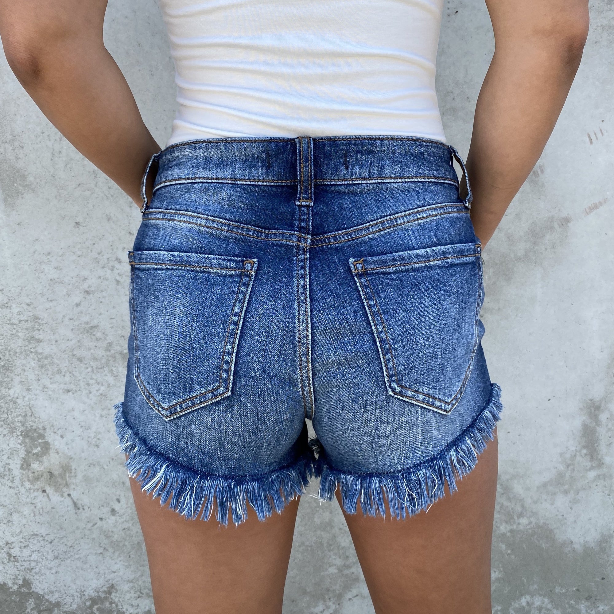 Randi High Rise Denim Cut Off Shorts - Dainty Hooligan