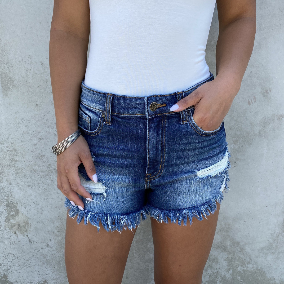 Randi High Rise Denim Cut Off Shorts - Dainty Hooligan