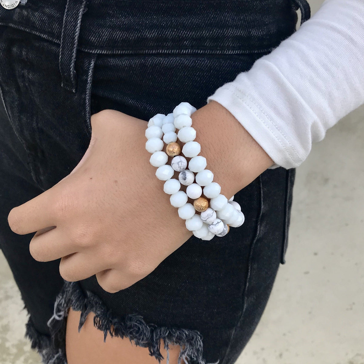 Marble & Gold Bracelet Set - Dainty Hooligan