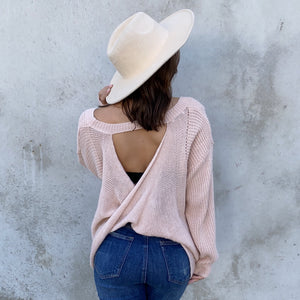 Give It A Twist Knit Sweater In Pink - Dainty Hooligan