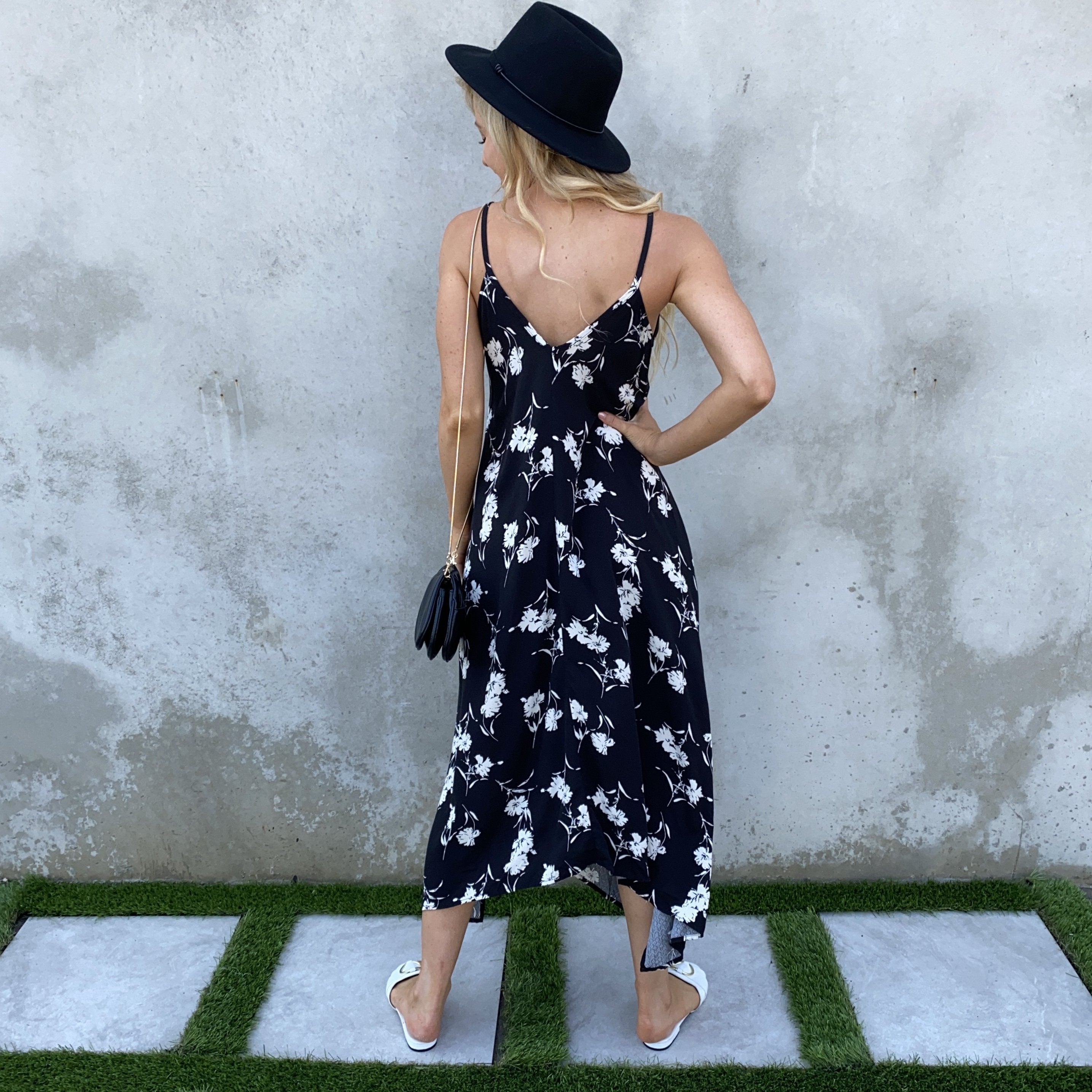 Beautiful Canvas Black & White Floral Maxi Dress - Dainty Hooligan