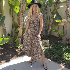 Love of Leopard Print Asymmetrical Maxi Dress - Dainty Hooligan