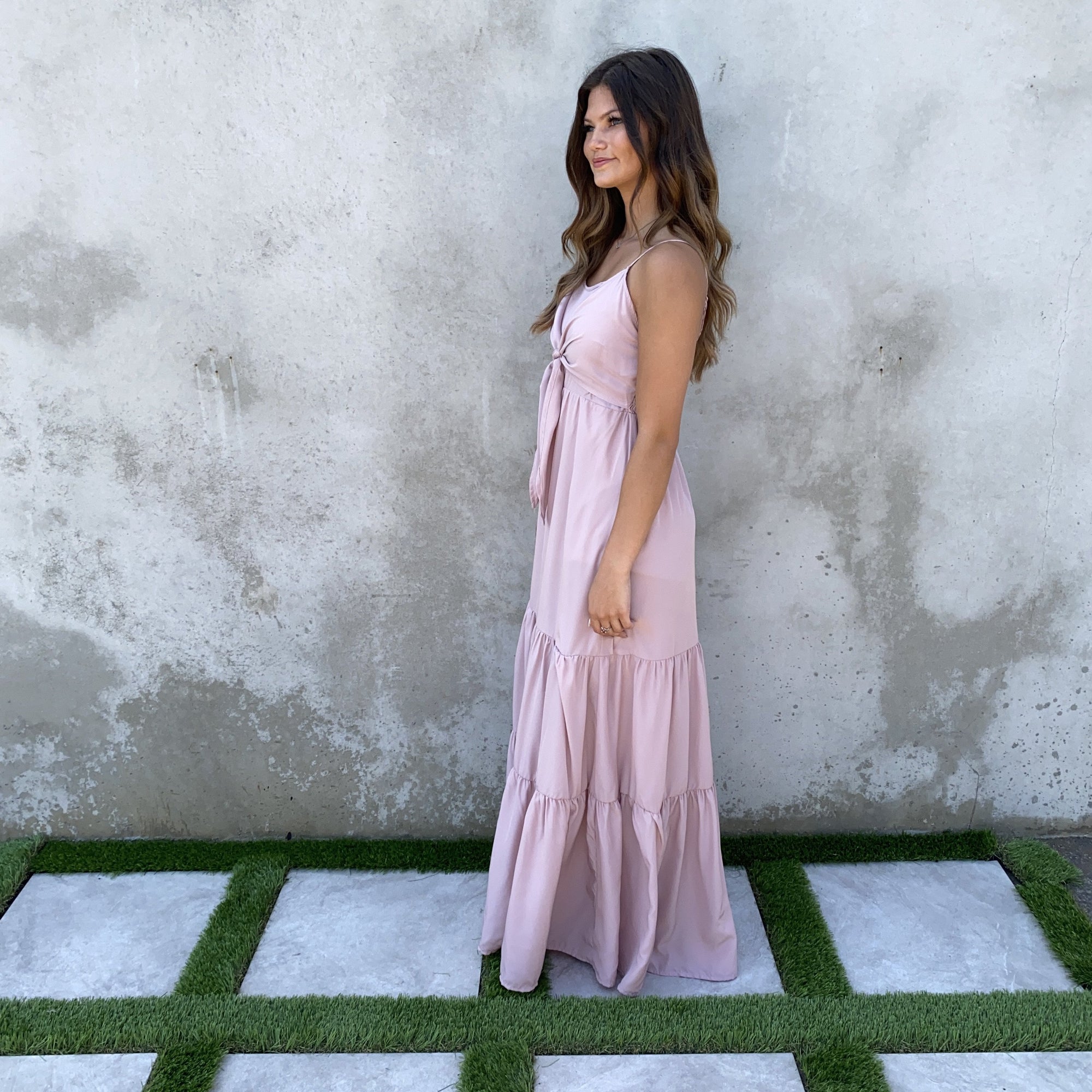 pink dainty dress Golden Hour Pink Satin Mini Dress - US 14