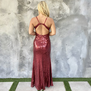 Manhattan Ball Red Sequin Holiday Maxi Dress - Dainty Hooligan