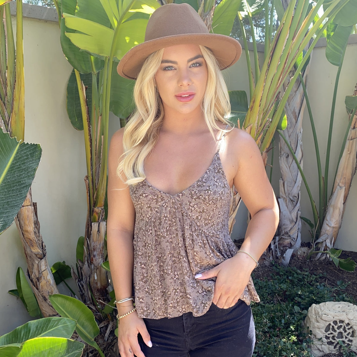 Drops of Jupiter Brown Floral Print Cami Top - Dainty Hooligan