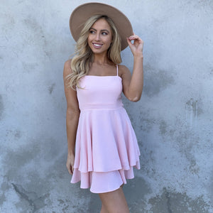 Cheers To That Skater Dress in Pastel Pink - Dainty Hooligan