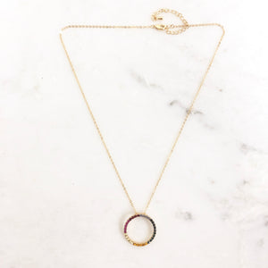 Rainbow Plated Crystal Necklace - Dainty Hooligan