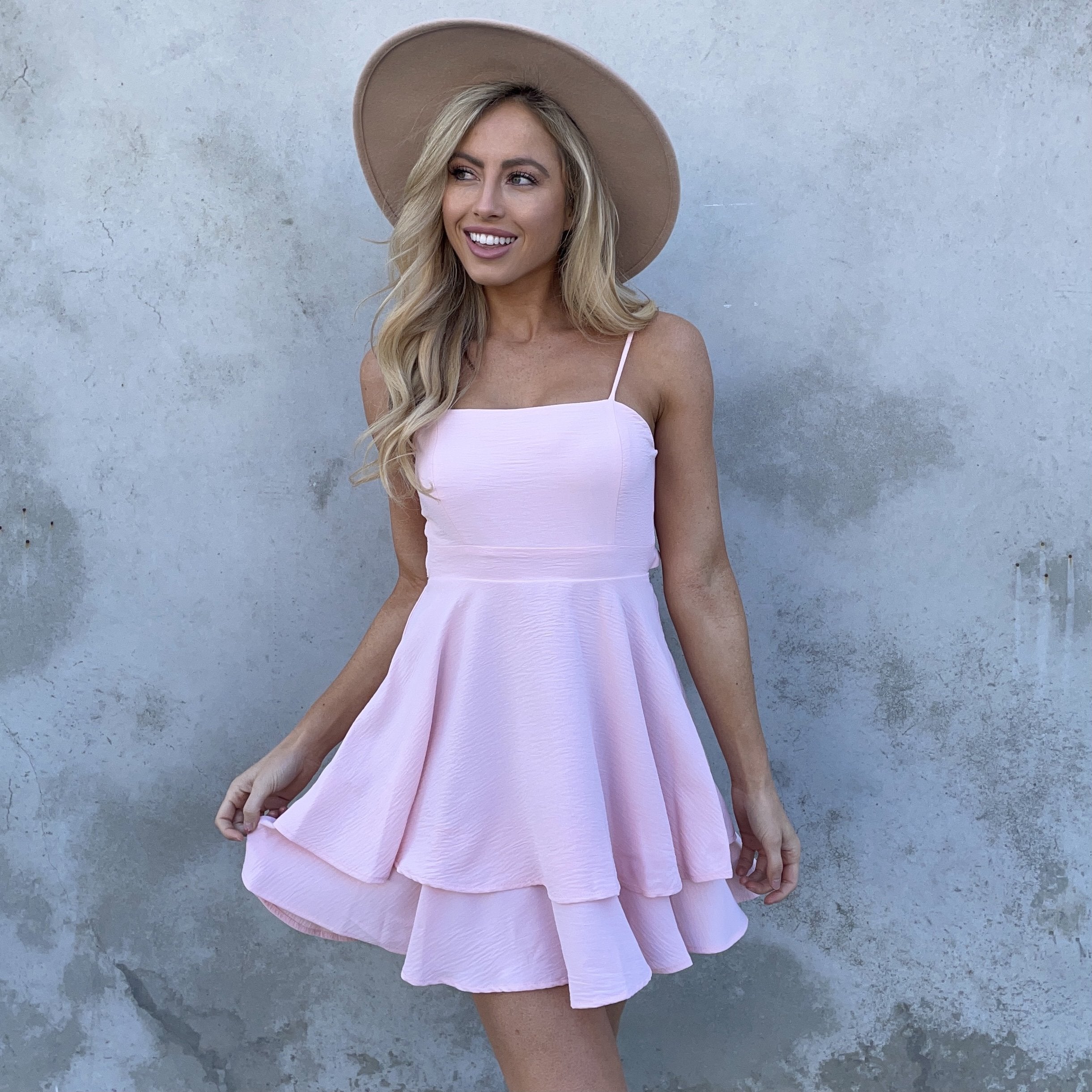 Cheers To That Skater Dress in Pastel Pink - Dainty Hooligan
