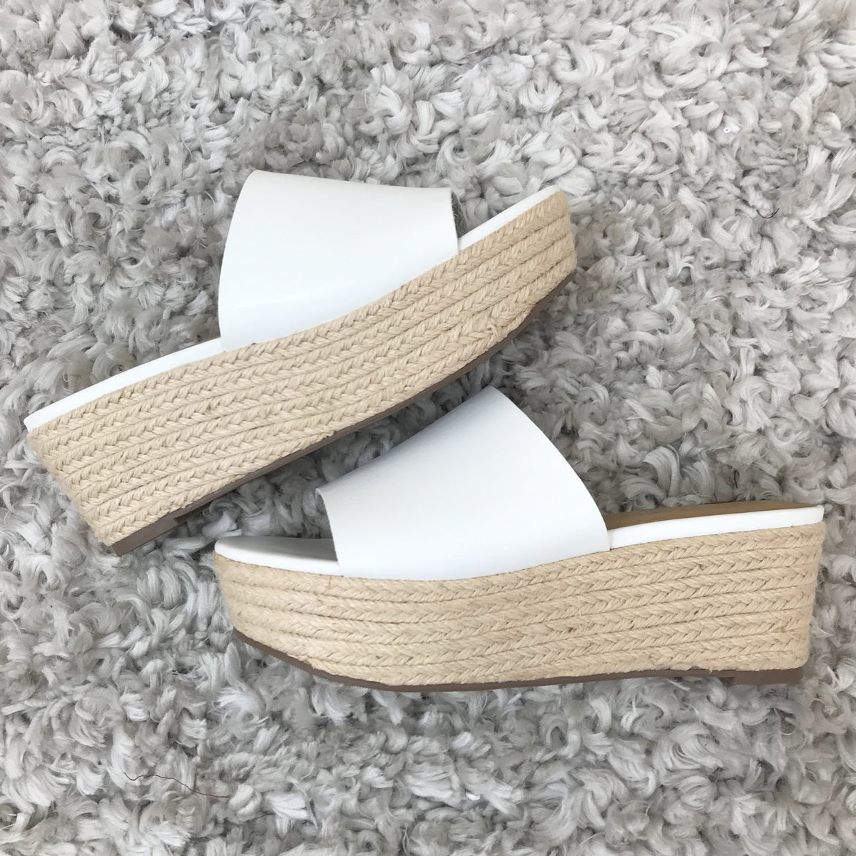 Strauss White Two Tone Wedge Sandals - Dainty Hooligan