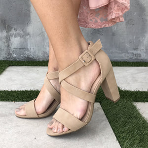 Lover's Lane Strap Heels in Natural - Dainty Hooligan