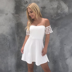 Sweet Daisy White Skater Dress - Dainty Hooligan