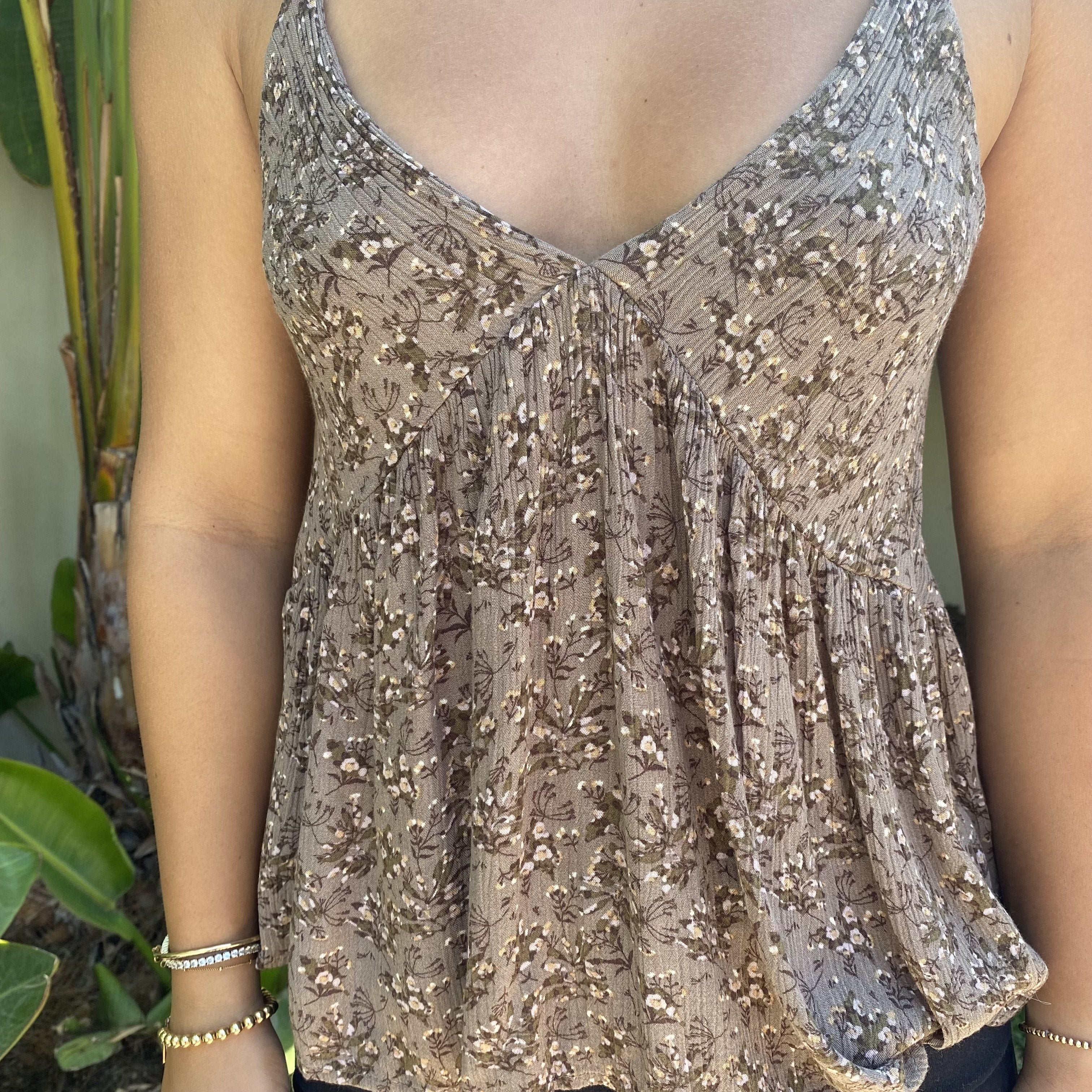 Drops of Jupiter Brown Floral Print Cami Top - Dainty Hooligan