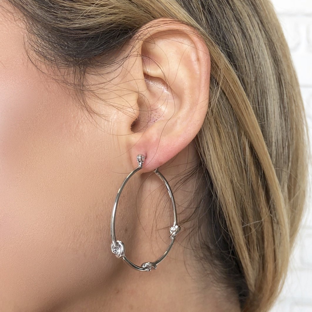 Knot Even Mini Silver Hoop Earrings - Dainty Hooligan