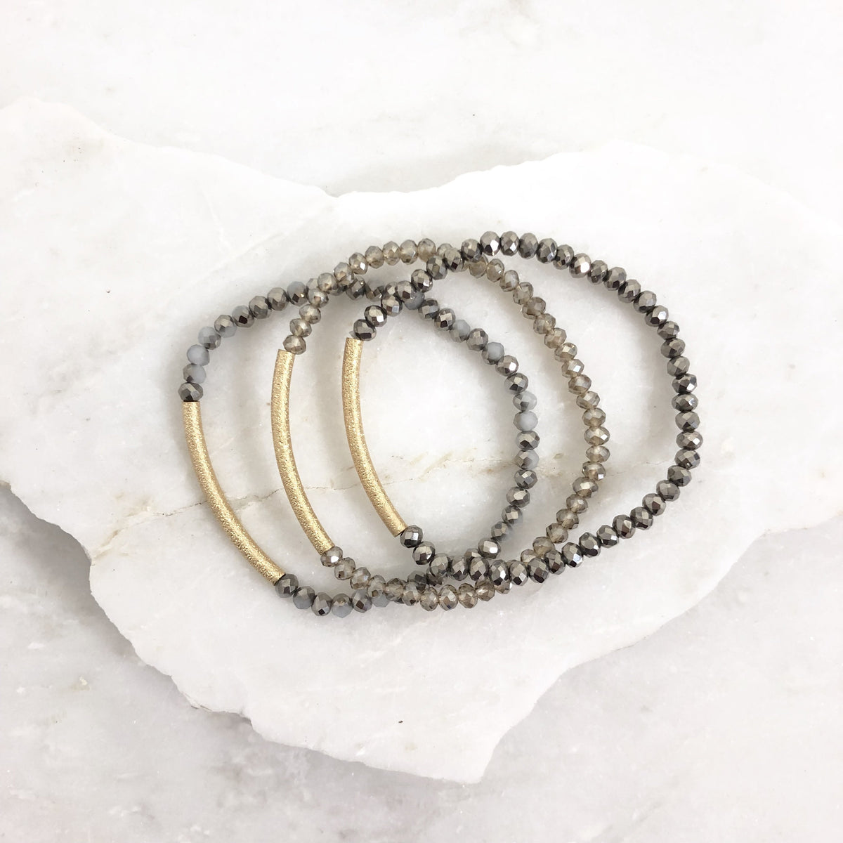 Endless Love Beaded Bracelet in Slate - Dainty Hooligan