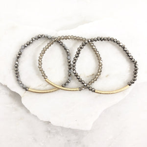 Endless Love Beaded Bracelet in Slate - Dainty Hooligan