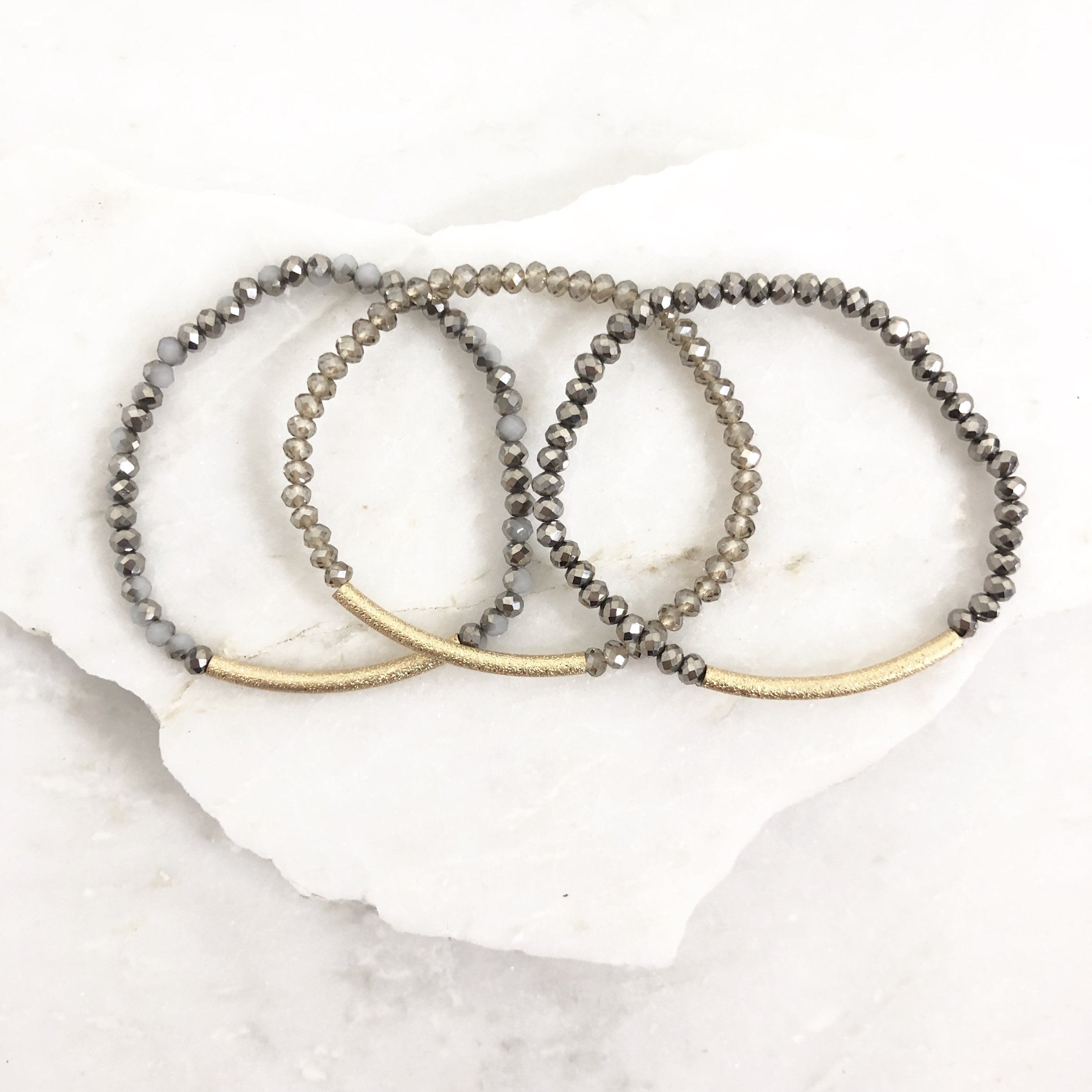 Endless Love Beaded Bracelet in Slate - Dainty Hooligan