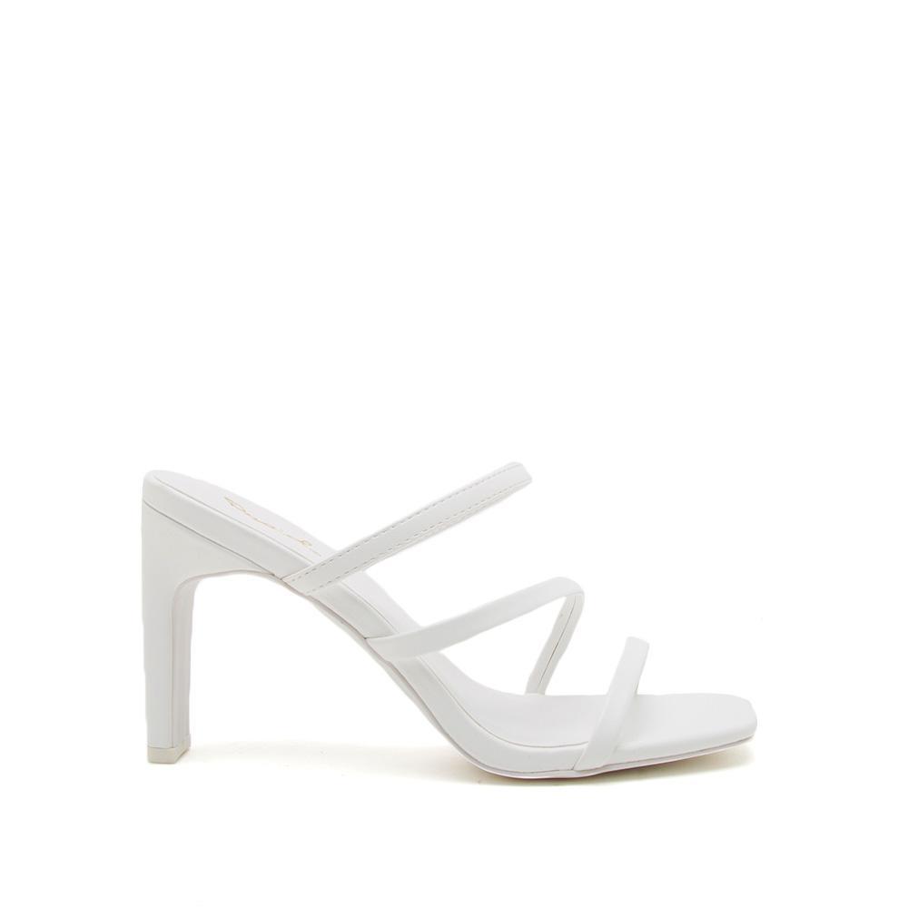 Jules White Asymmetrical Block Heels - Dainty Hooligan