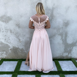 Dance With Me Lace Top & Maxi Skirt Set In Blush Pink - Dainty Hooligan