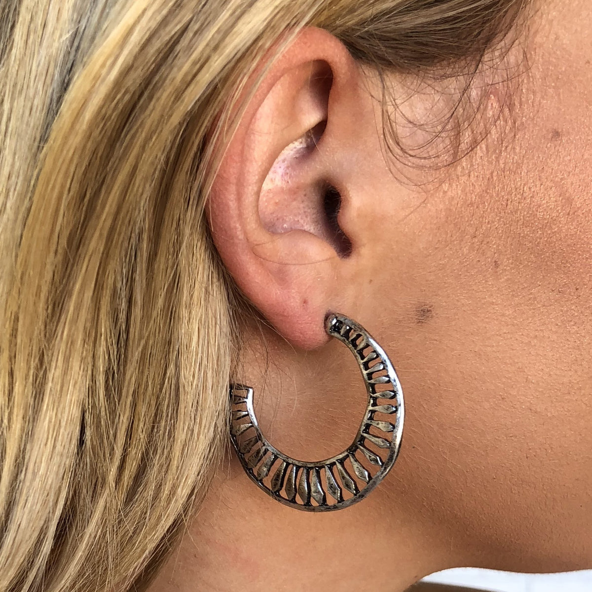 Moment In Time Silver Earrings - Dainty Hooligan