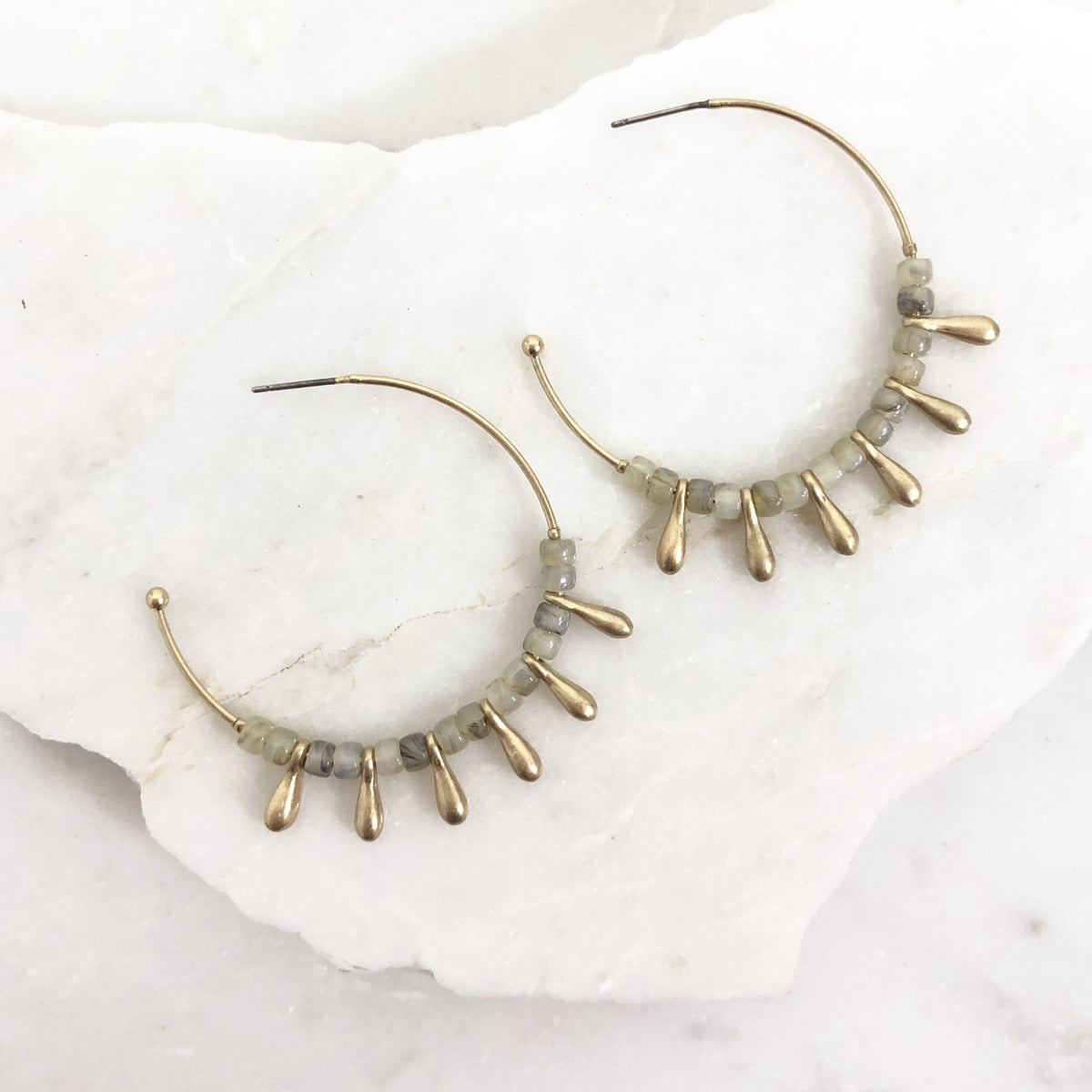The Little Moments Hoop Earring in Gold - Dainty Hooligan