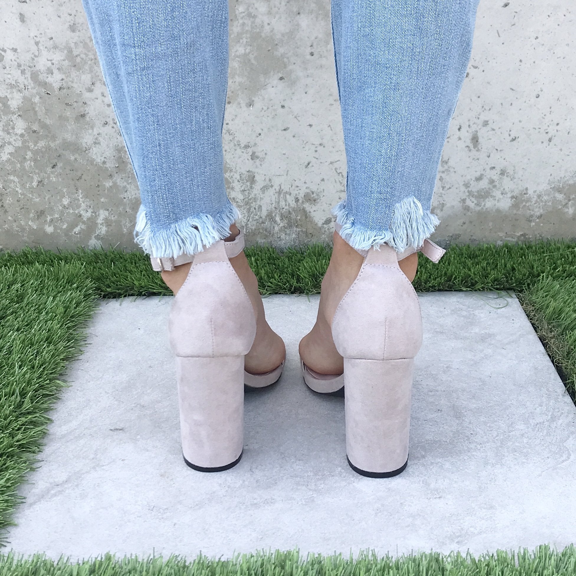 Classy Suede Heels in Grey - Dainty Hooligan