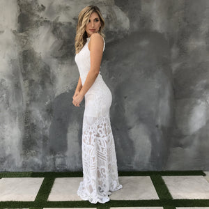 Dreams Come True Sequin Maxi in White - Dainty Hooligan