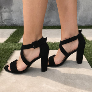 Lover's Lane Strap Heels in Black - Dainty Hooligan