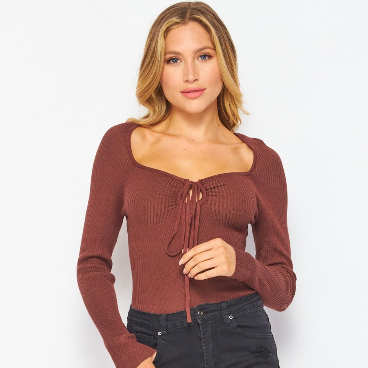 Hold Me Closer Bodysuit in Dark Brown